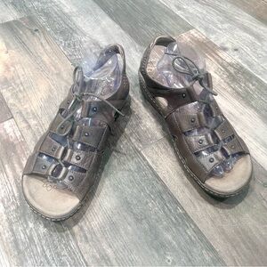 Taos Ghilbert Brown Bronze Leather Slingback Gladiator Sandals Shoes Size 11